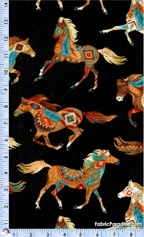 Southwestern Painted Ponies 1 Southwest, Elkabee's Fabric Paradise