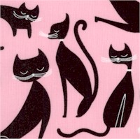 Whiskers & Tails - Mid-Century Modern Cats on Pink