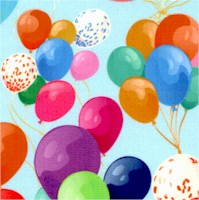 Celebrate! Colorful Balloons on Aqua