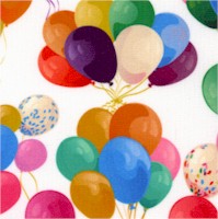 Celebrate! Colorful Balloons on Ivory