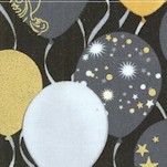 MK Celebration - Celebrate! Gilded Textured Balloons on Black