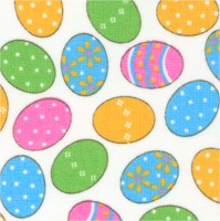 Easter Allovers - Tossed Painted Easter Eggs - SALE! (MINIMUM PURCHASE 1 YARD)