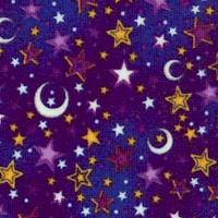 Enchanted Kingdom - Gilded Moons and Stars on Purple by Dan Morris