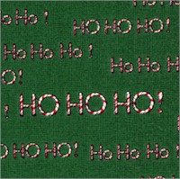 Peppermint Christmas - Ho Ho Ho on Green by Ingrid - SALE! (MINIMUM PURCHASE 1 YARD)