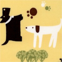 Whiskers & Tails - Tossed Whimsical Dogs and Pawprints