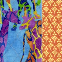 Reversible Quilted Tribal Council Colorful Giraffes