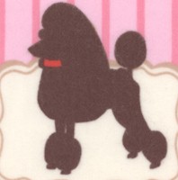 Dog Silhouettes on Pink Striped FLANNEL - SALE! (MINIMUM PURCHASE 1 YARD)