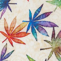 Happy Harvest - Cannabis Leaves on Beige by Dan Morris