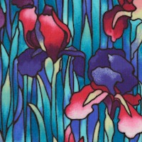 Deco Delight - Art Deco Stained-Glass Style Irises