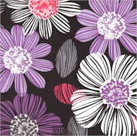 Amethyst - Vibrant Floral in Shades of Purple, Black and White