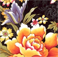 Siena - Lovely Floral on Textured Black