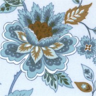 Metro Blue - Elegant Jacobean Style Floral