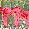 Lilies and Lace - Stacked Floral Vertical Stripe by Bernadette Mayer