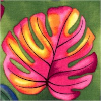 Daylily Fields - Vivid Monstera Leaves by Sue Beeves