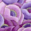 Fete des Fleurs - Packed Gilded Poppies in Purple - LTD. YARDAGE AVAILABLE (.83 YD.) MUST BE PURCHA