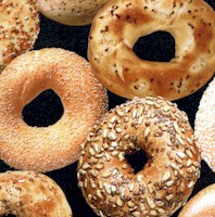 Whats for Breakfast? Tossed Bagels on Black