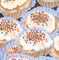 Sweet Treats - Packed Vanilla Cupcakes with Sprinkles - SALE! (MINIMUM PURCHASE 1 YARD)
