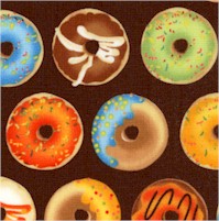 Java Time - Rows of Small-Scale Fancy Donuts on Brown