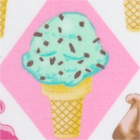 Whats the Scoop?  Yummy Ice Cream Cones on Harlequin Background