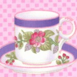 Sausalito Cottage - Delicate Teacups and Saucers on Pink