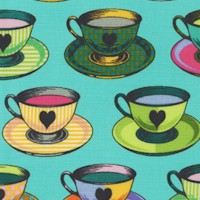 Curiouser and Curiouser - Tea Time Teacups and Saucers (VERTICAL PRINT)