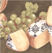 Its Wine OClock - Grapes and Gourmet Cheeses by Cynthia Coulter