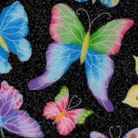 Crystalline Butterflies with Glitter on Black
