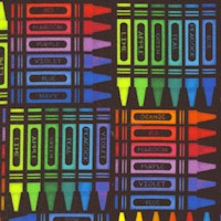 Rainbow Crayons in Formation - SALE! (MINIMUM PURCHASE 1 YARD)