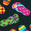 Small-Scale Flip Flops on Black by Debi Hron