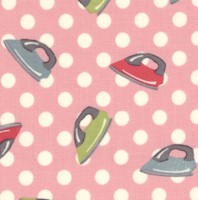 Wash Day - Retro Irons on Polka-Dotted Pink by Henley Studio