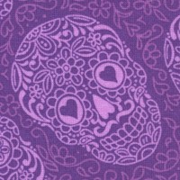 The Day of the Dead Sugar Skulls in Purple