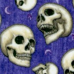 Spellbound - Tossed Skulls on Purple by Dan Morris