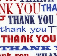 Many Thanks in Red, White and Blue