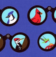 Backyard Birdwatching - Birding Binoculars (Vertical Print) by Ann Silberlicht