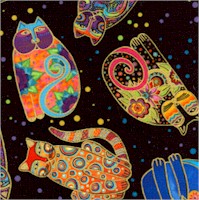 Fantasticats - Gilded Tossed Cats by Laurel Burch