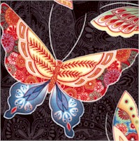 Bliss - Magnificent Butterflies on Black Texture