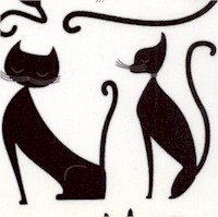 Whiskers & Tails - Mid-Century Modern Cats on White