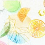Citrus With a Twist - Tossed Pastel Fruits on Ivory