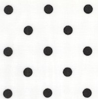 Black Polka Dots on White - SALE! (MINIMUM PURCHASE 1 YARD)