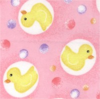 Comfy Flannel - Tossed Rubber Duckies on Pink FLANNEL