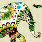 Caravan - Tossed Patterned Elephants by Dan Morris - BACK IN STOCK!