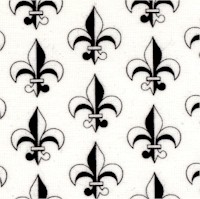 Lisbon - Black and White Fleur de Lis