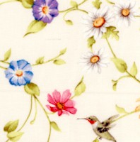 Adalees Garden - Delicate Hummingbird and Floral Coordinate