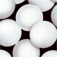 Tee Time - Tossed Golf Balls on Black by Maria Kalinowski