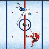 Slap Shot - Hockey Panel - Sold by the full panel 