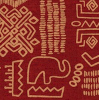 Indio - Gilded Indian-Style Block Print Design - Cotton/Nylon Blend