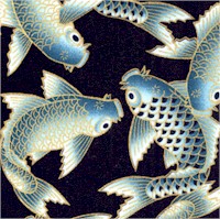 Oriental Traditions 5 - Gilded Koi in Teal