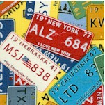 Coast to Coast - Vintage License Plate Collage