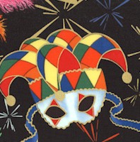 Mardi Gras - Tossed Colorful Gilded Masks