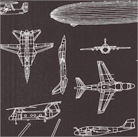 Patriots 5 - Aircraft Blueprint-Style Illustrations in Black and White